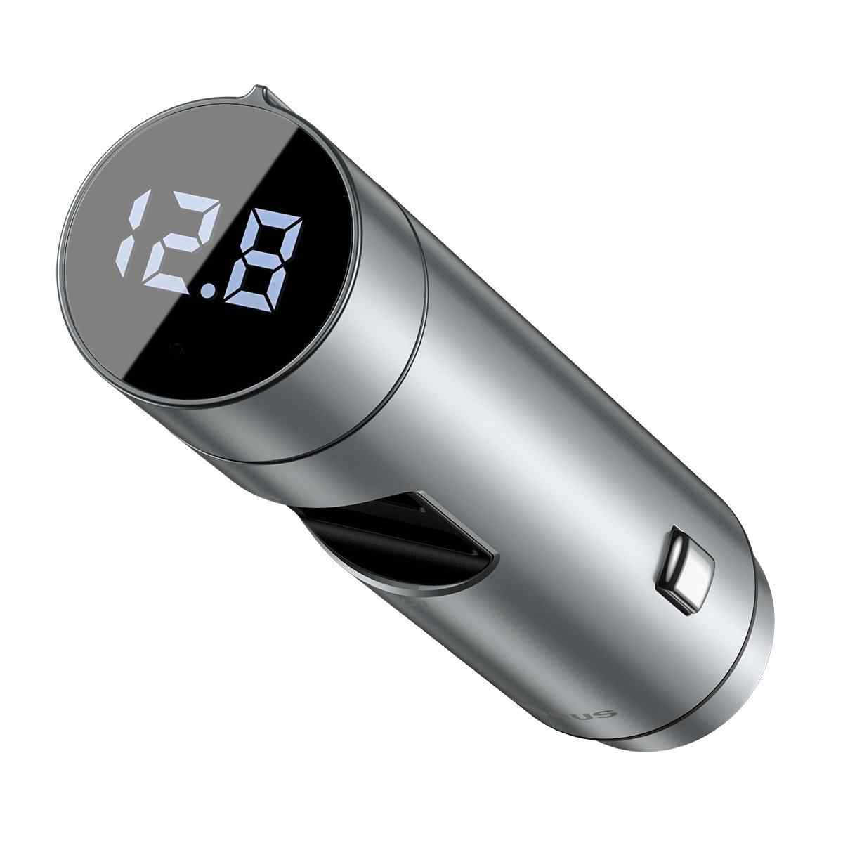 Baseus Energy Column Car Wireless Bluetooth MP3 Charger Silver-18W